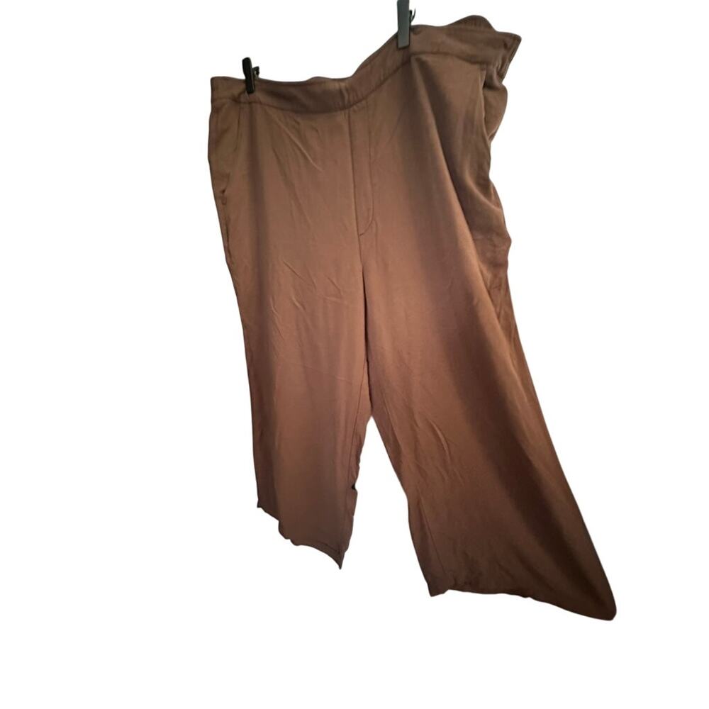 Old Navy Women’s Wide Leg Pants 3X Brown Rayon Pull-On Elastic‎ Waist
